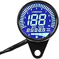 DR650 Digital Speedometer, 12V DC Universal Motorcycle LED Digital Speedometer Tachometer Speed Gauge Oil Level Meter KM/H Bl