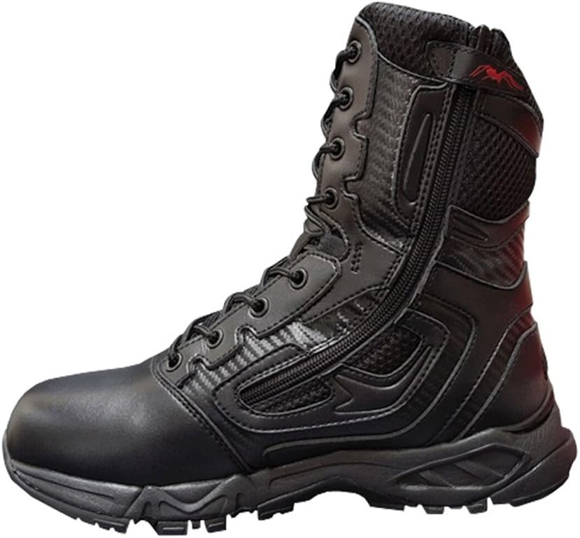 LilychanLiliChan Men's 8” Side-Zip Combat Duty Boots Military and Tactical Boot