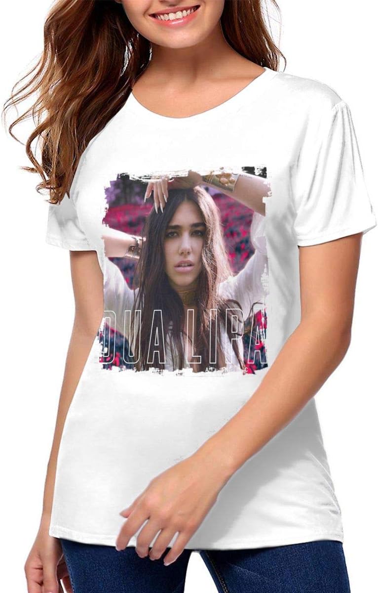 Womans Dua Lipa Fashion Shirts Music Band Tees Black
