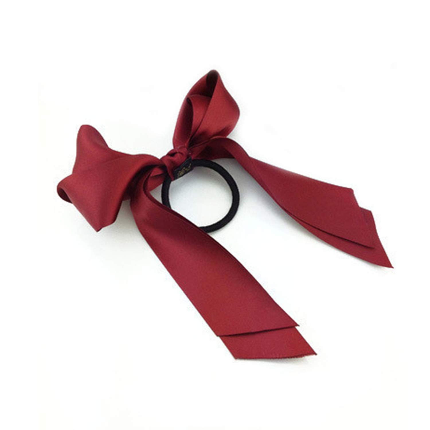 Amazon Com Women Hair Rope Tiara Satin Ribbon Bow Head Elastic