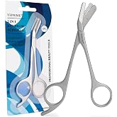 YEPRIME Eyebrow Trimming Scissors with Comb, Stainless Steel | 2 in 1 Eyebrow Scissors, Sharp and Easy to Use, For Men Women and Senior, Stocking Stuffers