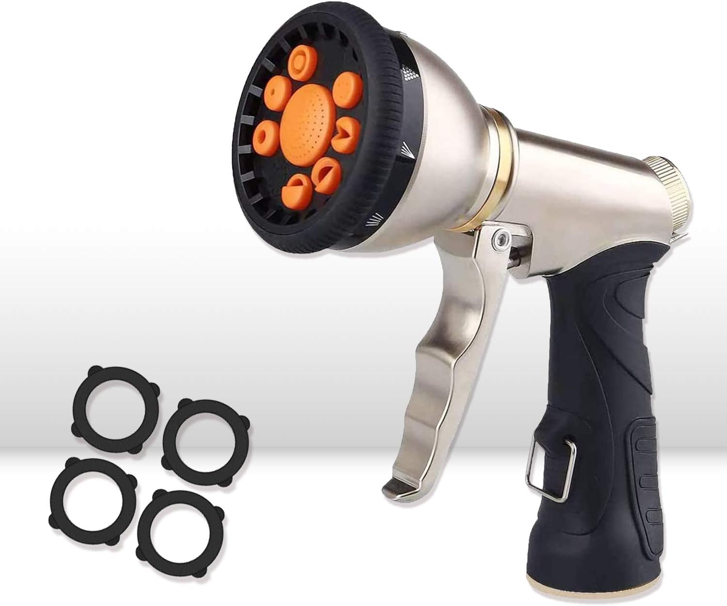 DOXILA Hose Nozzle Garden, Hose Nozzle Heavy Duty Metal Hose Spray, Nozzles with 9 Adjustable Patterns Front Trigger Hose Sprayer Water for Hand Watering Plants & Lawn, Car Washing, Patio, Dog & More : Garden & Outdoor