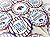12 Cupcake Toppers - Lobster Truck Inspired Birthday Collection - Blue Chevron, Red Stripes with Royal Blue & Red Accents