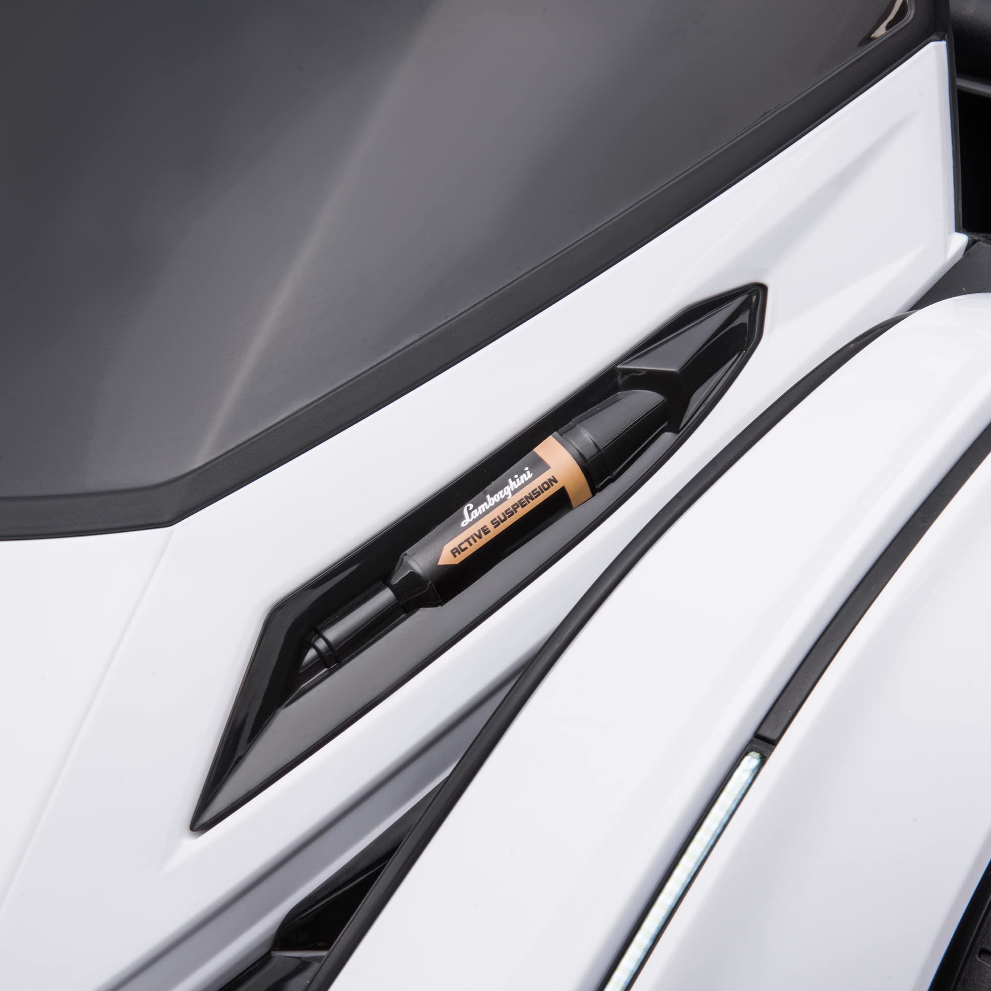 Aosom 12V Electric Ride-on Car, Licensed Lamborghini V12 Vision Gran Turismo Battery-Powered Ride-on Toy with Remote Control, Music, LED Lights, for 3-6 Year Old Boys and Girls, White