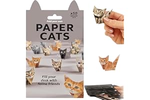 GKOKG DIY Paper Cats - 50 Sheets DIY Origami Paper to Fold Cute Cat Figures, Perfect Desk Origami Cats Decoration & Creative Gift for Kids (1Pcs Cat, One Size)