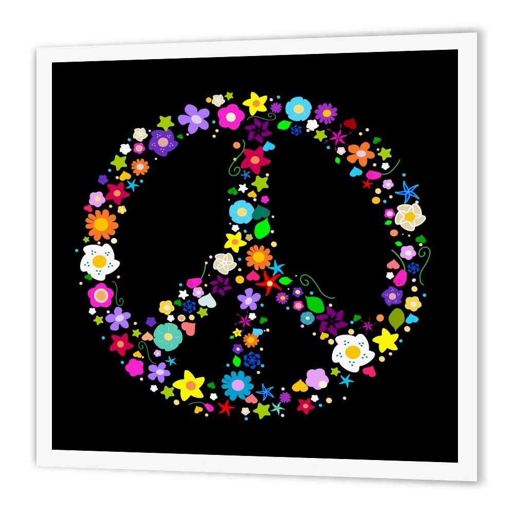 ふるさと納税 ヒッピーまたはヒッピーサイン 花柄平和の象徴 Ht 512 3 3drose カラフルな花 B00gv4m0wk 10インチ X 白い素材用の熱伝達ペーパー 10 装飾材料 Wwmp Org Za