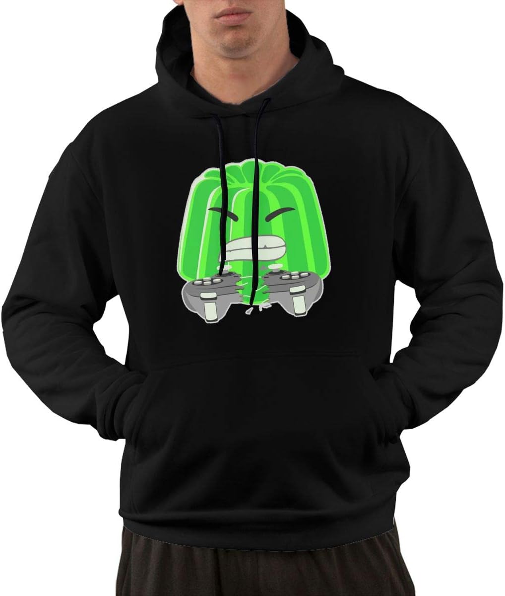 Jelly Time 2 Men's Pullover Hooded Sweatshirt with Pocket Black