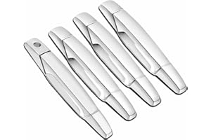 REEOUTDOOR Exterior Chrome Door Handle,4 PCS Front Rear Driver & Passenger Side Compatible with 2007-2013 Silverado Suburban Tahoe Avalanche Sierra Yukon Cadillac Escalade, Replaces# 22738721, 22738722