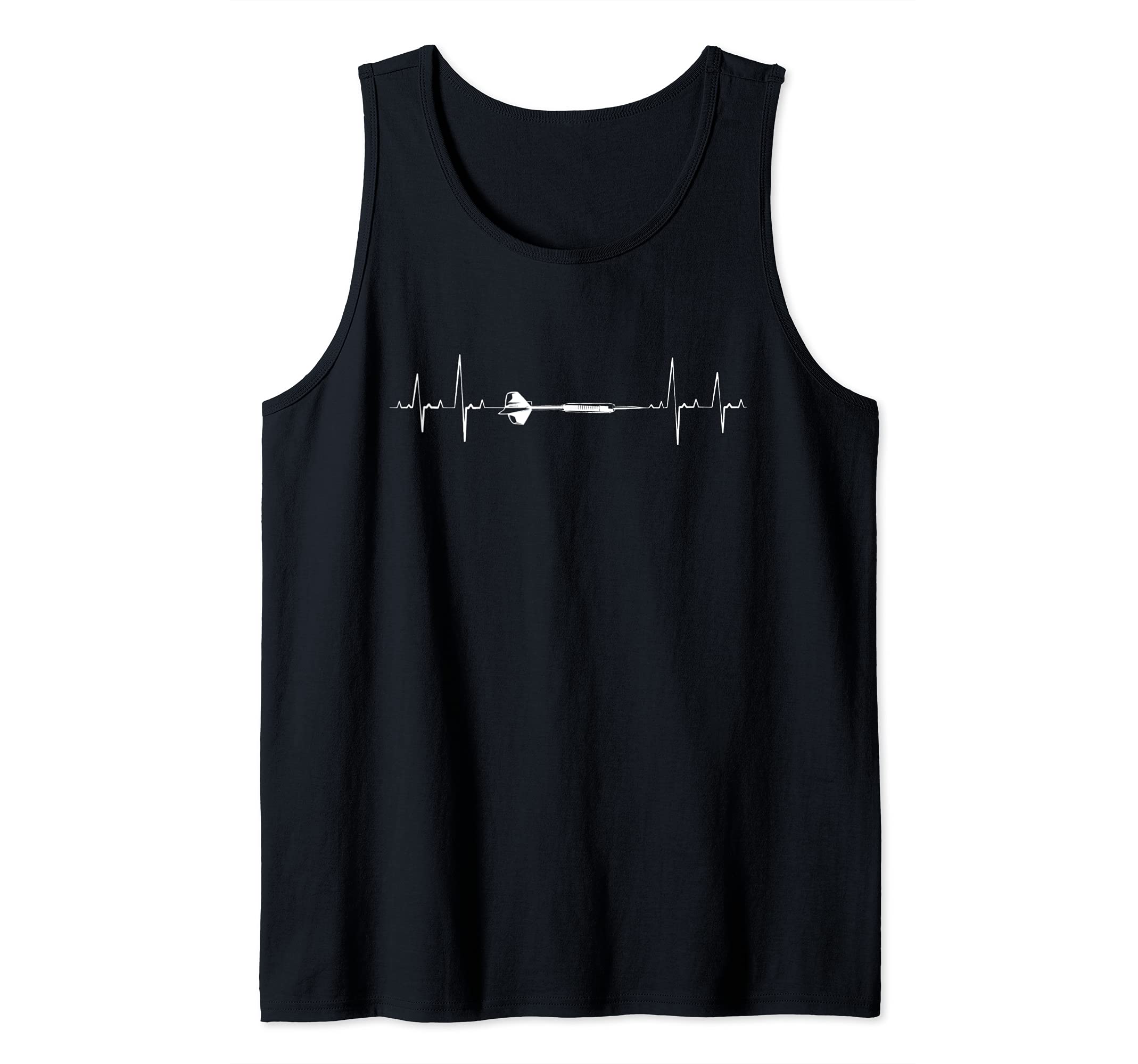 Dartboard Graphic Dart Player Heartbeat Cool Darts Tank Top