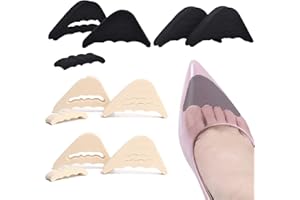 Shoe Fillers, Toe Inserts for Shoes, 4 Pairs Shoe Fitters for Loose Shoes, Adjustable, Black and Beige