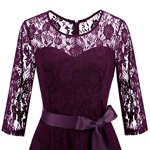 Dressystar 0017 Women's Elegant Floral Lace Dress 3/4 Sleeves