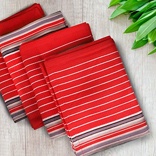 Urban Villa 100% Cotton Kitchen Towels - 20x30 Inches, Super Absorbent, Soft, Set Of 6, Blue/White Stripes - View #7