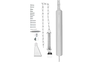 Ideal Security Model 8160 Heavy-Duty Pneumatic Storm Door Closer with Torsion Bar and Wind Chain, 10.5" L x 1.5" W, Adjustabl