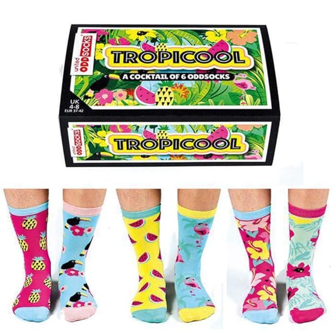 United Oddsocks Tropicool Socken - 6 verschiedene Socken für Frauen Gr. 37-42