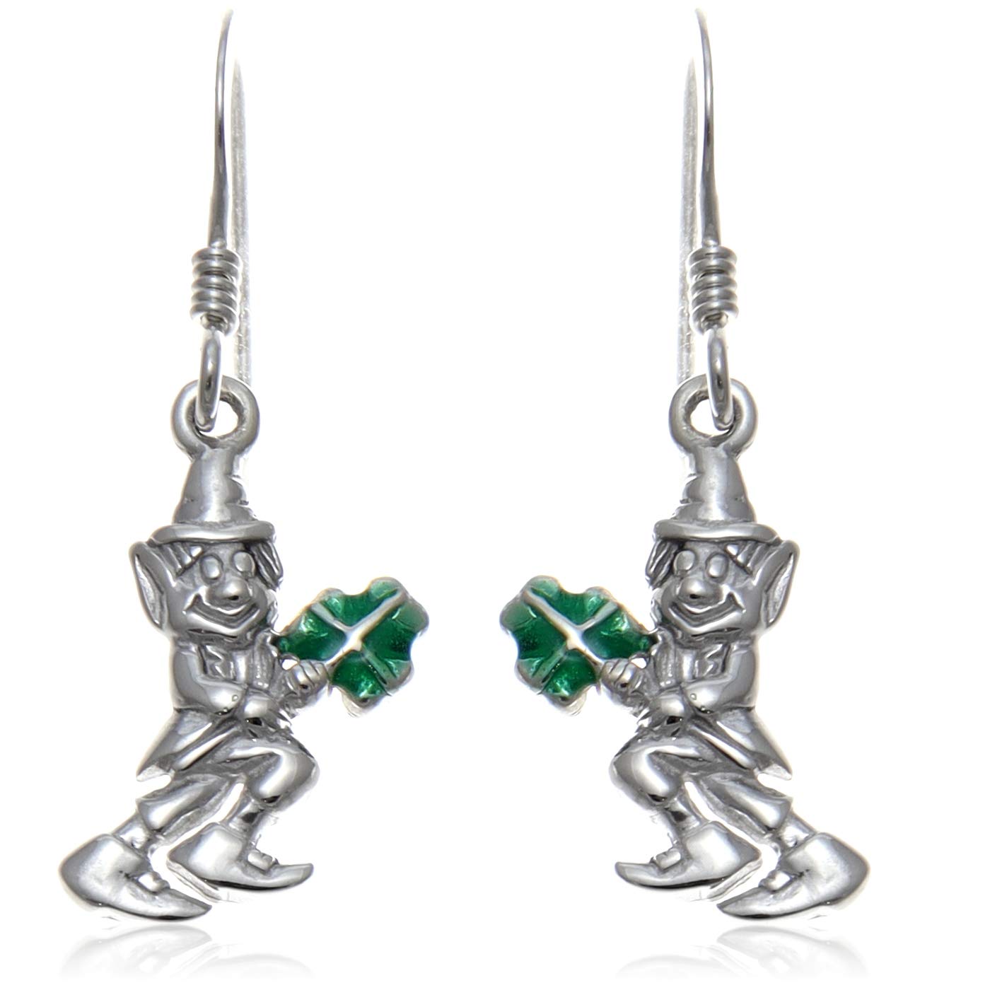 Alexander Castle 925 Sterling Silver Irish Leprechaun Celtic Earrings for Women - St Patrick's Day Drop Earrings with Jewelry Gift Box
