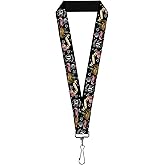 Buckle-Down The Wizarding World of Harry Potter Lanyard, Harry Potter Platform 9 3/4 Collage Black White, Elastic