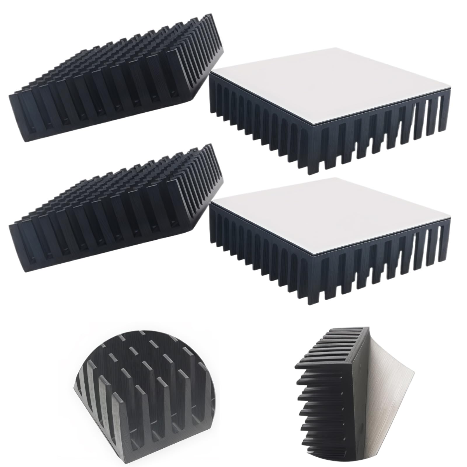 Radiator Thermal Conductivity Thermal Runaway Measures L40mm X W40mm X H11mm 4pcs Black Heat Sink Aluminum Radiator Fire Tv Diy Kit Ic Chip Mosfet Circuit Board Suitable For High Power Led Amplifier