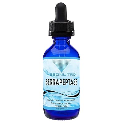 Absonutrix Serrapeptase Enzyme 120 Servings - 4 Fl oz - Large Bottle - Anti oxidant 250000 spu per Serving - Easy Absorption
