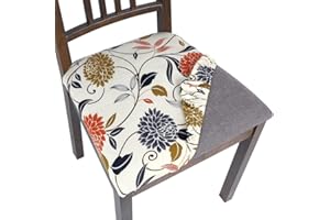 SearchI Seat Covers for Dining Chairs, 6 Pack Stretchable Removable Dining Room Chair Seat Covers, Kitchen Chair Seat Covers 