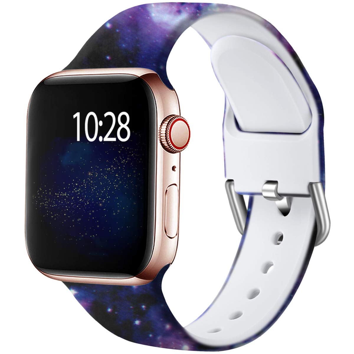 Wepro Replacement Strap Compatible with Apple Watch Strap 41mm 40mm 38mm 42mm, Pattern Printed Soft Silicone Wrist Bands for Apple Watch SE/Ultra/Ultra 2/iWatch Series 10/9/8/7/6/5/4/3/2/1, Stars