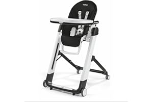 Peg Perego Siesta, Grow with Baby Folding High Chair & Recliner, Height Adjustable, Quick Clean & Easy Push Wheels for Babies