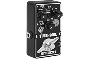 STRICH TUBE SOUL Tube Overdrive Distortion Pedal for Electric Guitar, Compact Mini Single Unit, True Bypass, 3 Control Knobs,