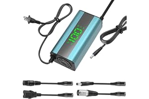 UMIQI 54.6V 2A Electric Scooter Charger with LED Charging Display (1-100%), for Hoverboard with 5 Connectors, Universal Charger for All 48V Lithium Batteries, for N-inebot, Kugoo