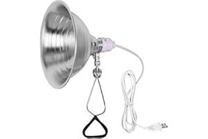 Simple Deluxe Clamp Lamp Light 150 Watt with 8.5 Inch Aluminum Reflector (no Bulb Included), 6 Feet Cord, 1 Pack, White