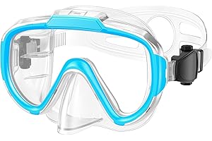 Norabidea Swim Goggles Adult Kids, Anti Fog Swimming Goggles with Nose Cover,No Leaking Clear Snorkel Dive Mask 180 Wide View Men Women Youth Boys Girls