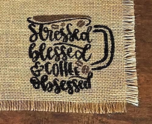 Mat For Coffee Maker, Burlap Coffee Placemats, Place Mat For Coffee Machine, Coffee Station Decor, Coffee Lovers Gift, Single Placemat For Coffee Bar