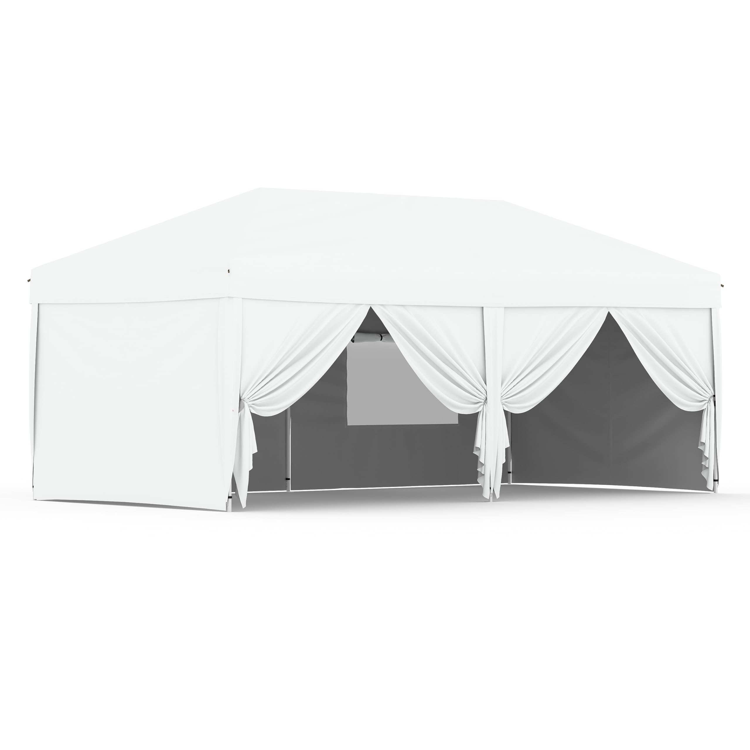 Photo 1 of ********I DON'T KNOW IF THERE ARE MISSING PIECES********* 10x20 Pop Up Canopy Tent Outdoor Canopy with 6 Removable Sidewalls One-Person Set Up Heavy Duty Commercial Instant Tent Shelter-White
