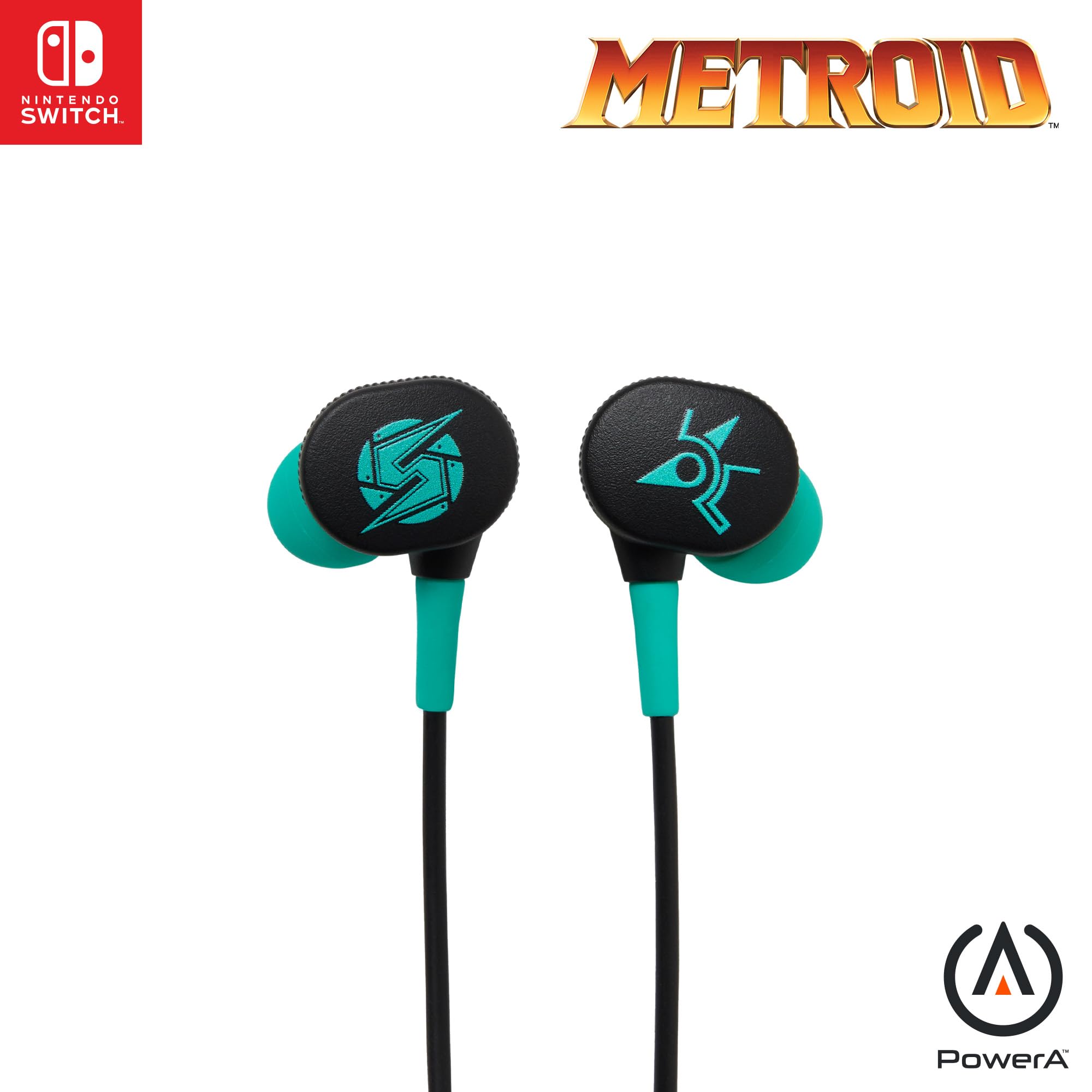 Photo 1 of PowerA Wired Earbud for Nintendo Switch - Metroid, 3.5 mm, Wired, Officially Licensed