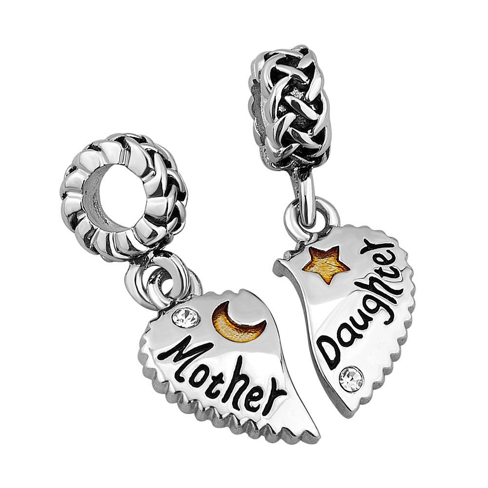 Mother Daughter Son Charms Dangle Bead Set for Pandora/Troll/Chamilia