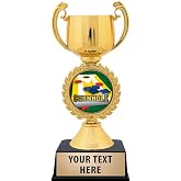 Crown Awards Personalized Cornhole Trophy, 7.25" Gold Cup Cornhole Trophies with Free Custom Engraving Prime