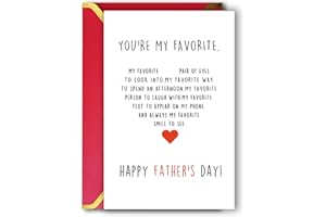 Ziwenhu Funny Fathers Day Cards Gifts for Men Dad Boyfriend, Personalized Father Day Gifts from Wife Daughter Son, Happy Father’s Day Card to My Favorite Father