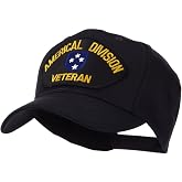 e4Hats.com Veteran Military Large Patch Cap | Pre-curved bill, 6-panel high-profile construction, adjustable snap closure, cotton polyester blend, casual wear, one size