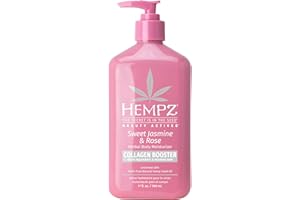 Hempz Sweet Jasmine & Rose Herbal Body Moisturizer for Women, 17 Fl. oz. - Moisturizing Lotion with 100% Pure Hemp Seed Oil, Collagen, Shea Butter - Hydrating Vegan Lotion for Dry Skin
