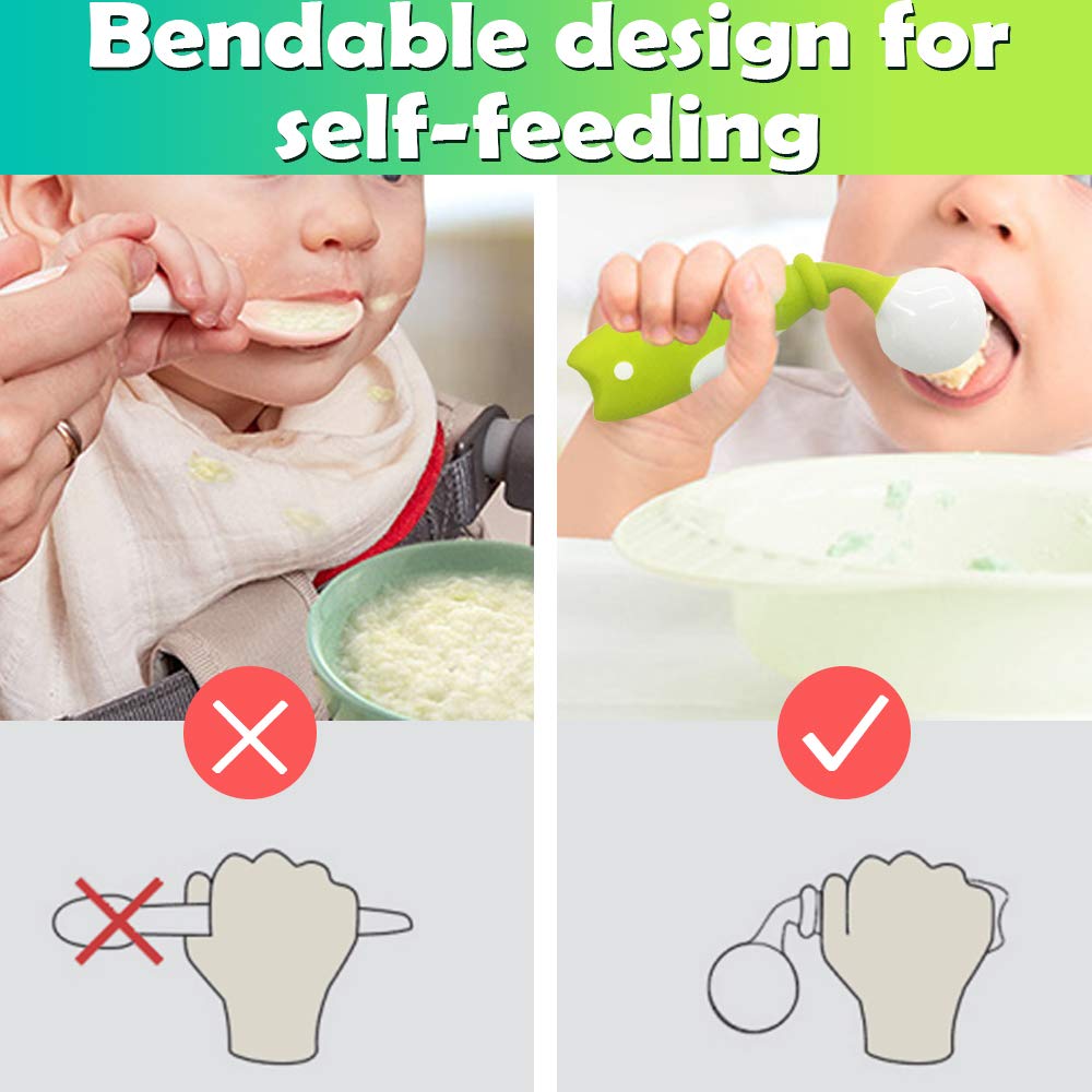 Tiny Wonders Baby Spoons & Forks Sets Bendable Tableware W/Travel Case