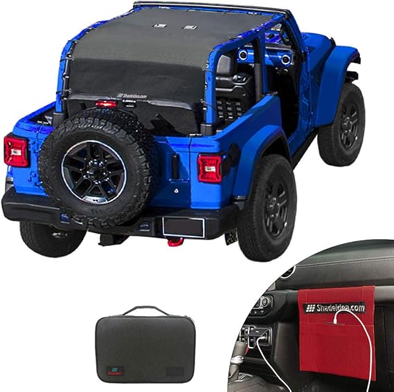Shadeidea Jeep Wrangler Sun Shade, JL 2 Door Top Sunshade