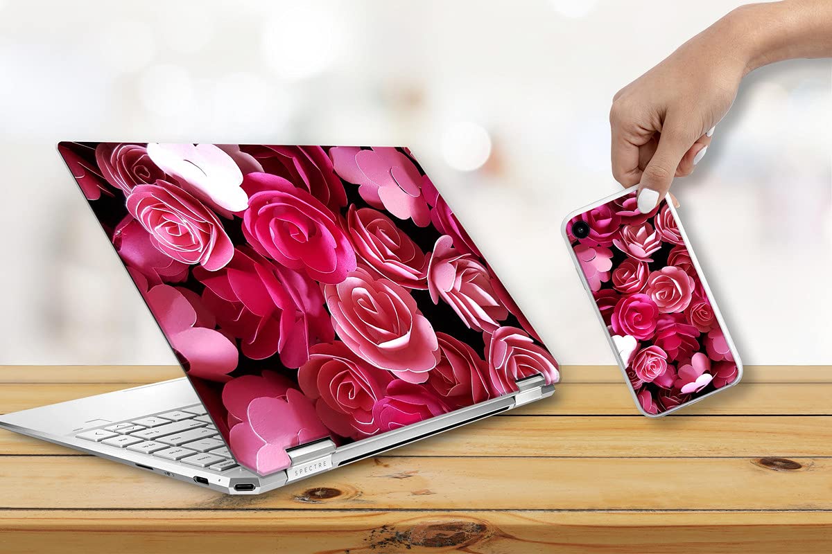 Floral Laptop Skin and Mobile Skin Combo (1piece Laptop Skin 16x11 in