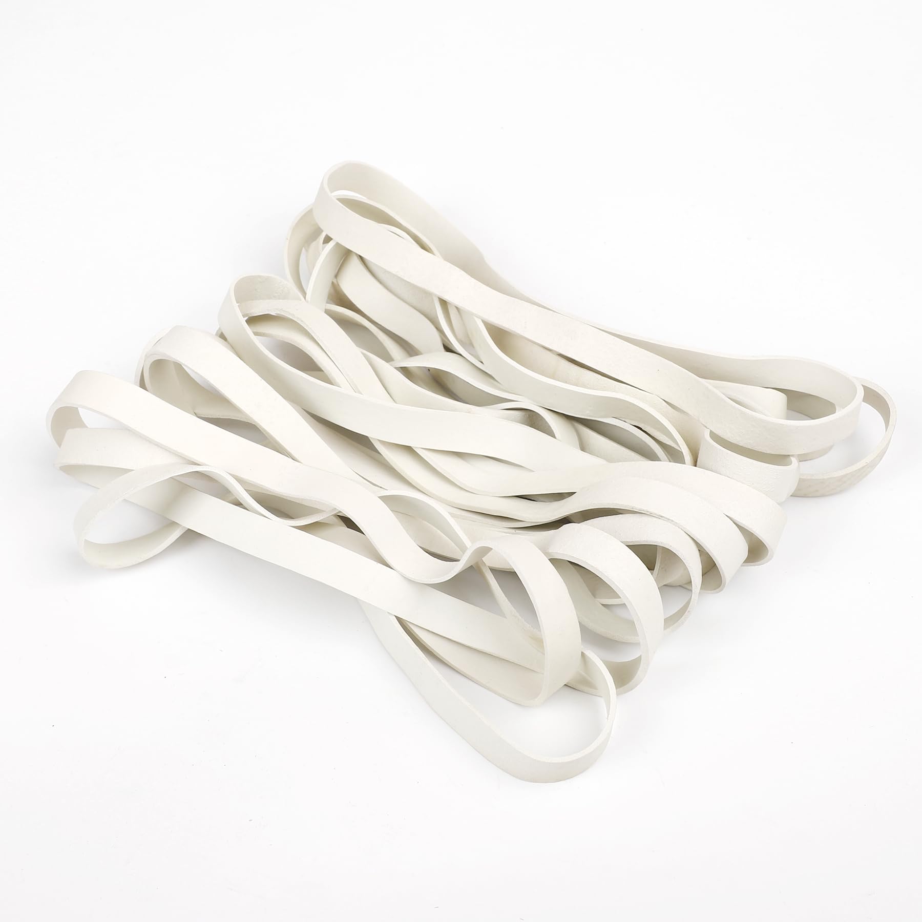 Heavy Duty Rubber Bands 20 Pcs White Large Thick Elastic Rubber Bands 20x1CM Trash Can Band Rope Strong Durable Wide Wrapping Bands for Industrial Home Office School File Folders Garbage Can