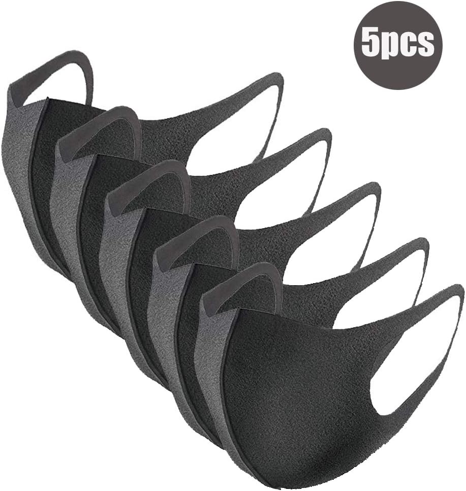 Trooki 5 pcs Cycling Anti Dust Breathable Mask, Reusable Sponge Mouth Face Mask Respirator for Adults