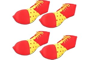 Ioffersuper 2 Pairs Clown Shoes Halloween Clown Costume Large Rainbow Clown Shoes Funny Circus Props for Unisex Adult Men Women Christmas Fancy Dress Party Accessories Carnival Cosplay Supplies Favors