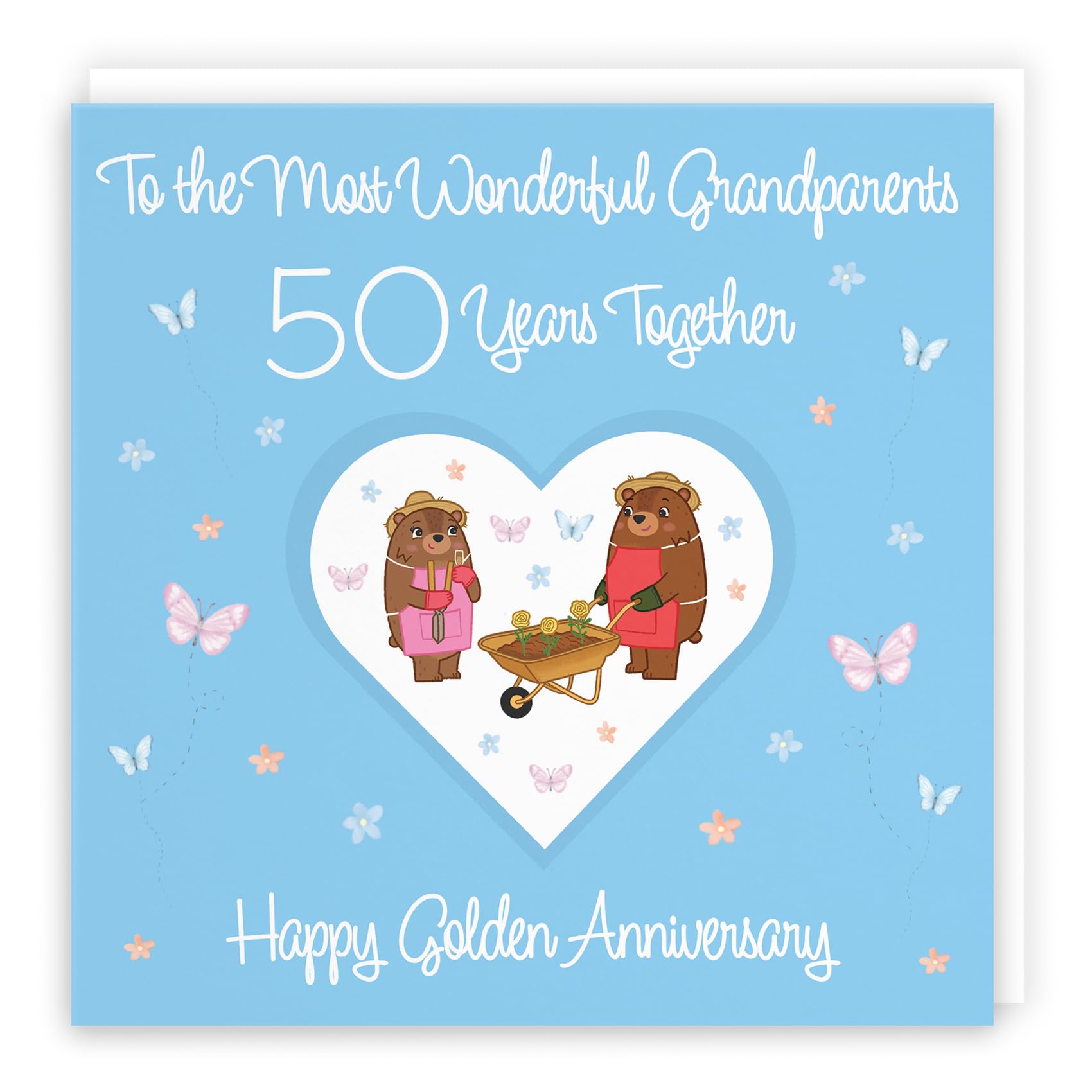 Hunts England - Grandparents 50th Anniversary Card - 50 Years - Golden Anniversary - Romantic Meadows - Fun Card - 50th Anniversary Card For Grandparents — image 1