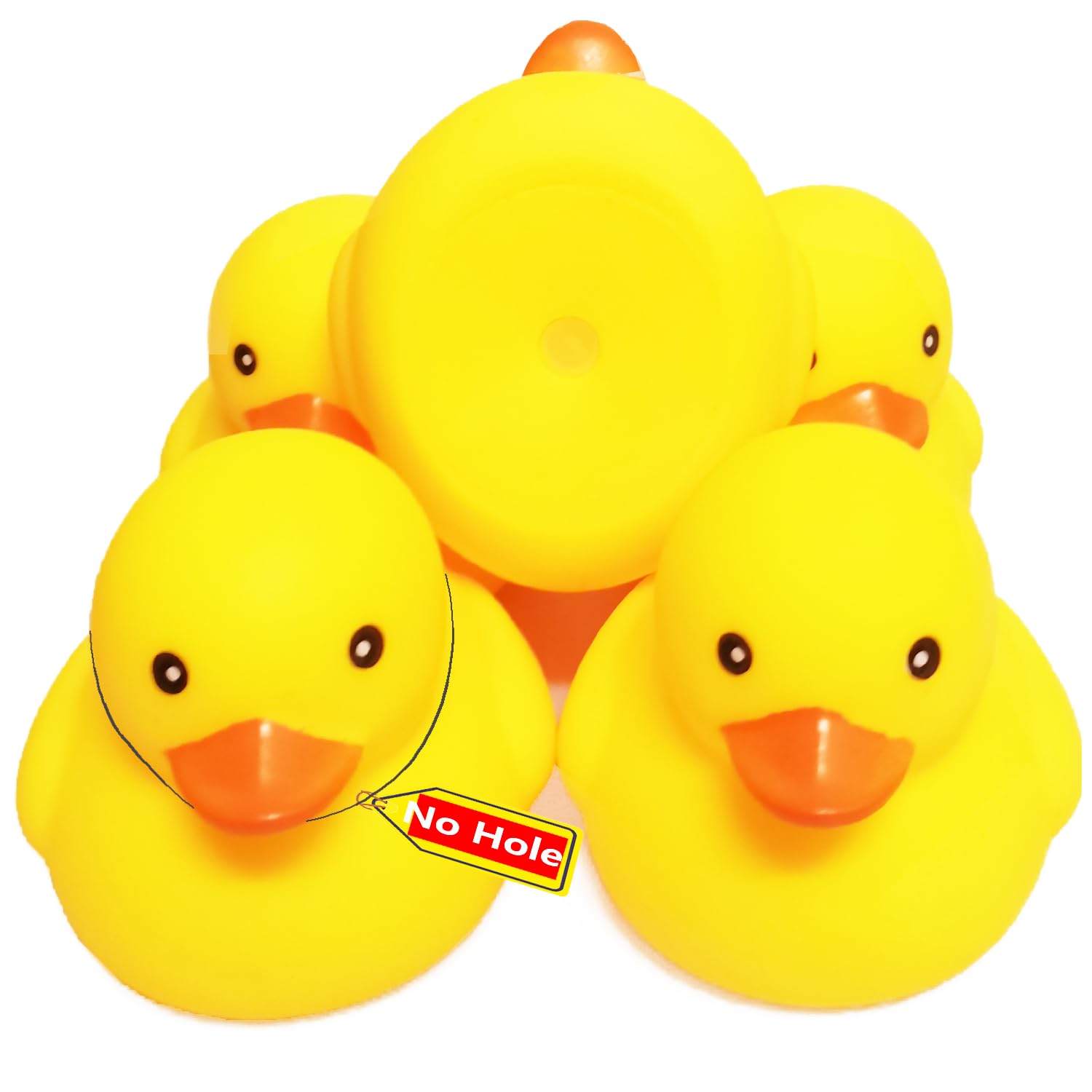 Photo 1 of 3 inch Kalafona Rubber Yellow Ducks/ Ducky No Hole Waterproof No Squeak Bath/Pool/Water Float Toy Stuffed with Sealed Plug Without Hole for Kids in Bulk