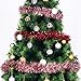 iPEGTOP 26.2ft Christmas Tinsel Garland, Classic Thick Colorful Reflections Shiny Sparkly Soft Party Hanging Tinsel Ornaments Ceiling Christmas Tree Decorations, 4 inch Wide - Red