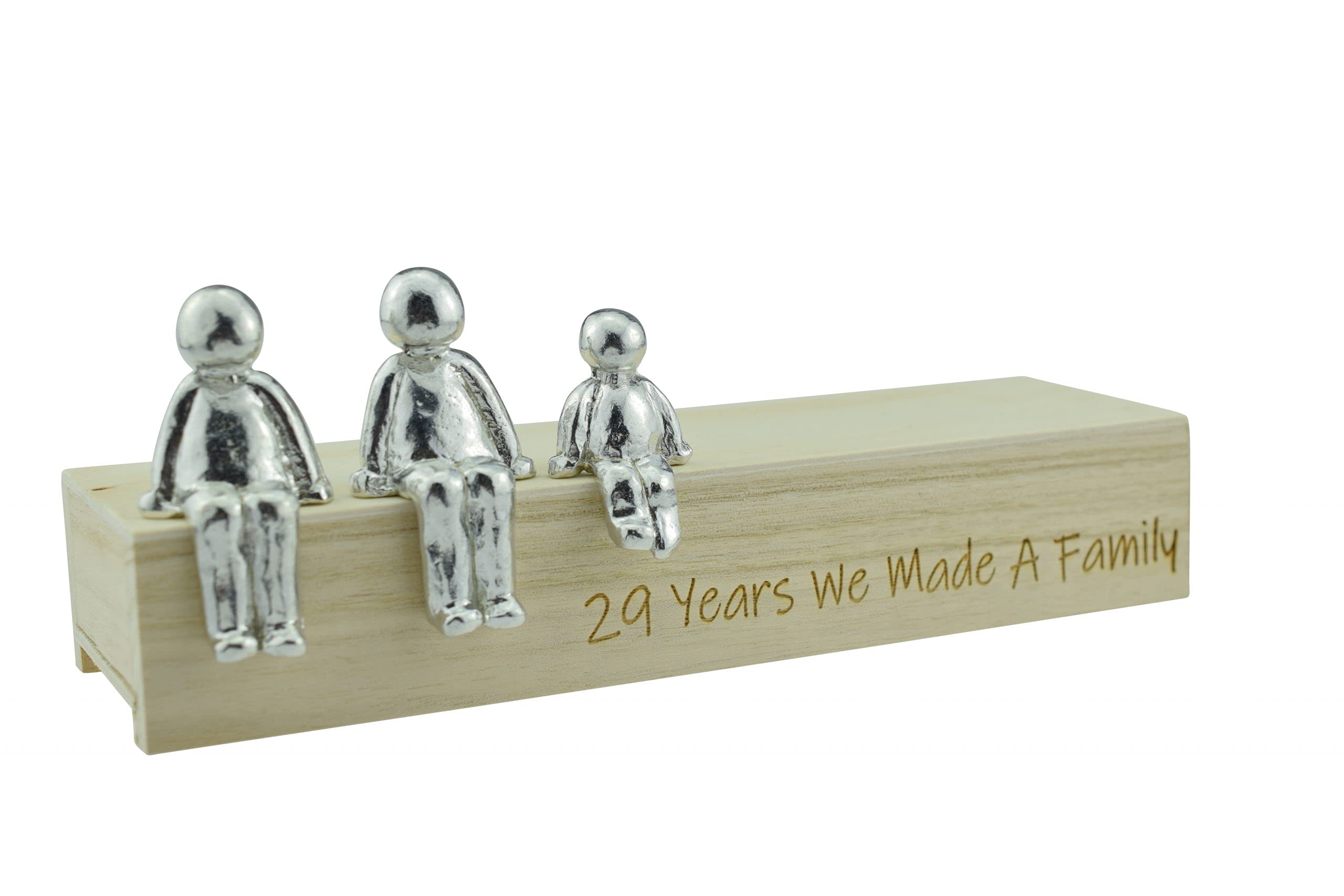 Pirantin 29th Anniversary Idea - 29 Years We Made A Family Metal Ornament - Choose Your Family Combination Box & Woodgrain May Vary(1 Child)