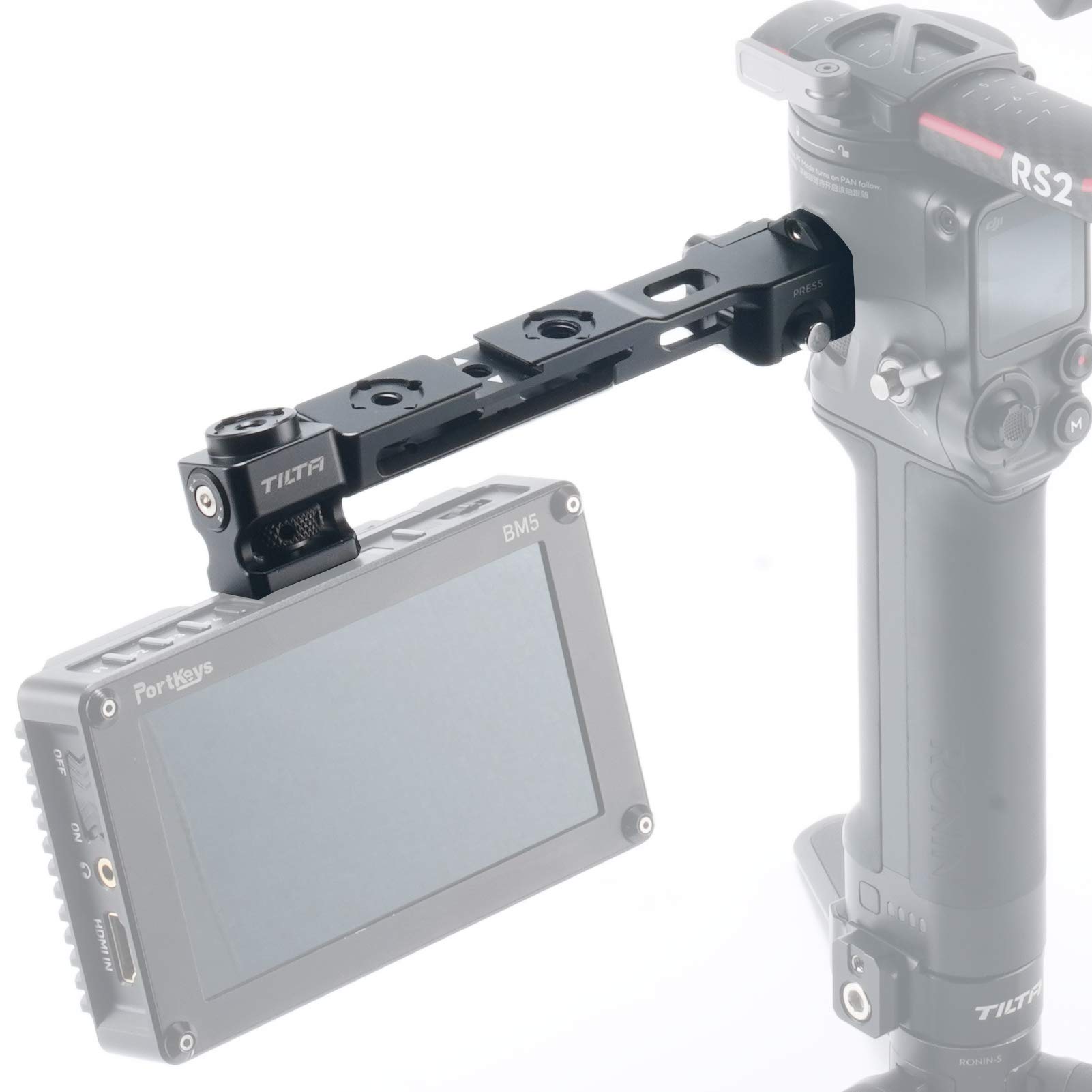 Tilta Monitor Mounting Bracket Compatible with DJI RS4/RS4 Pro/RS3/RS3 Pro/RS2/RSC 2 Gimbal Stabilizer with Cold Shoe Quick Release Dovetail Design TGA-MMB