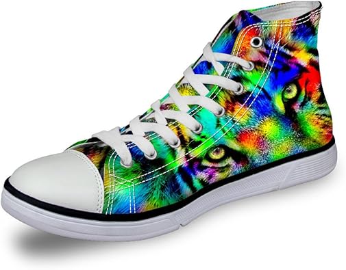 high top colorful sneakers