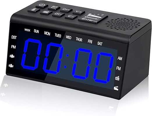 Amazon Com Alarm Clock For Heavy Sleepers Alarm Clock Radio With With Fm Am Alarm Clock With Usb Charger Alarm Clock For Bedrooms With Sleep Timer Digital Alarm Clock With Battery Operated Black